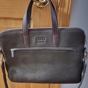 NWOT. Deep Chocolate Brown w Red Contrast Stiching